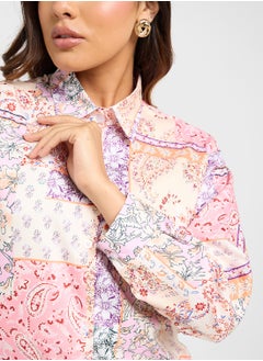 ELLA Printed Button Down Shirt  - Image 3