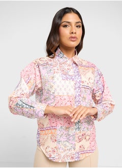 ELLA Printed Button Down Shirt  - Image 1