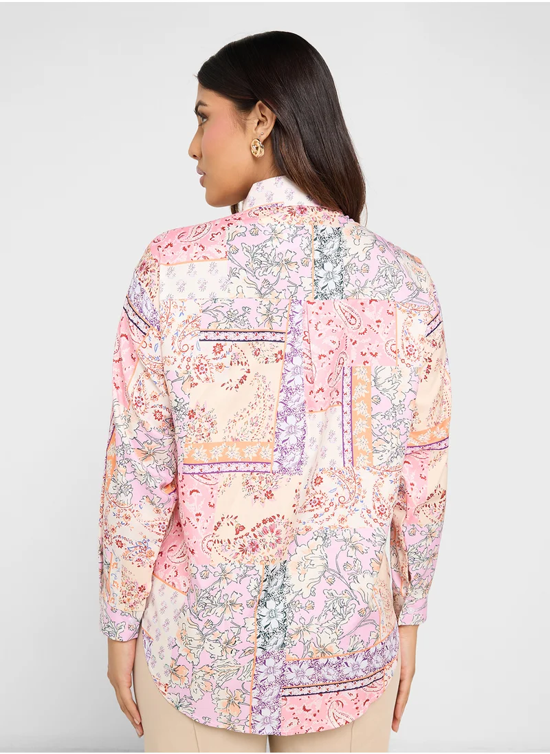 ايلا Printed Button Down Shirt