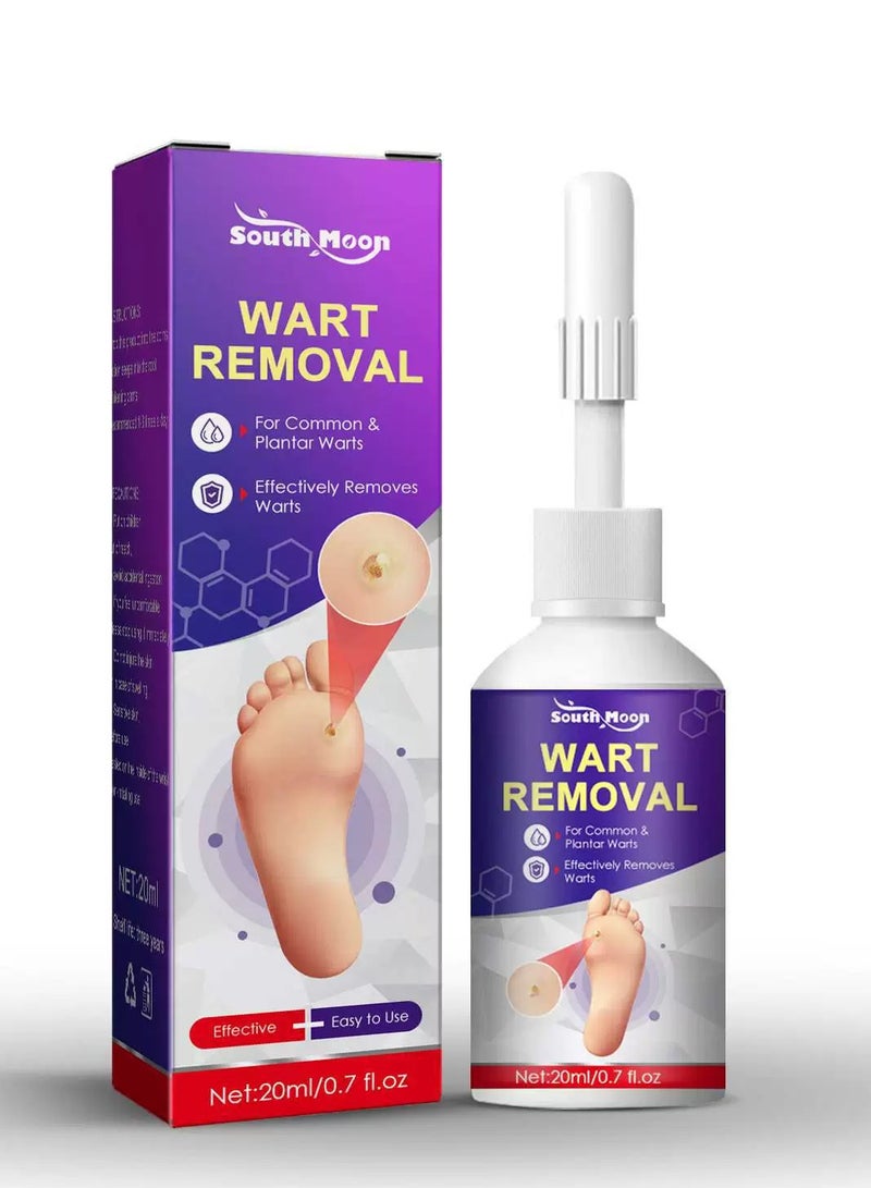 SOUTH MOON Liquid Wart & Corn Remover (20ml), Fast-Acting Salicylic Acid Formula for Plantar, Common, and Flat Warts – Effective Corn Removal for Feet, Toes, Fingers, and Hands – Freeze Off Wart - Image 1