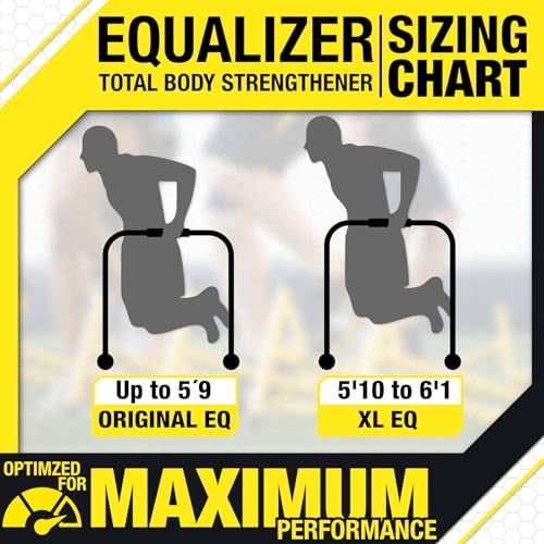 Lebert Fitness Dip Bar Stand - Original EQualizer Total Body Strengthener Pull Up Bar Home Gym Exercise Equipment Dipping Station - Hip Resistance Band, Workout Guide and Online Group - Yellow - Image 5