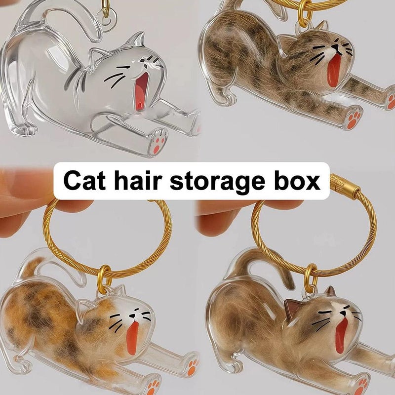 New cross-border product: Transparent cat hair storage box, capsule toy, keychain, commemorative item. - Image 4