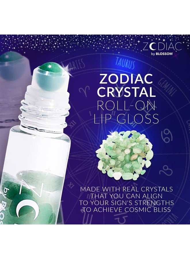 Zodiac Sign Vanilla Scented Moisturizing Roll-On Lip Gloss with Crystals, Made in USA, 0.20 fl. oz./5.9ml, Taurus