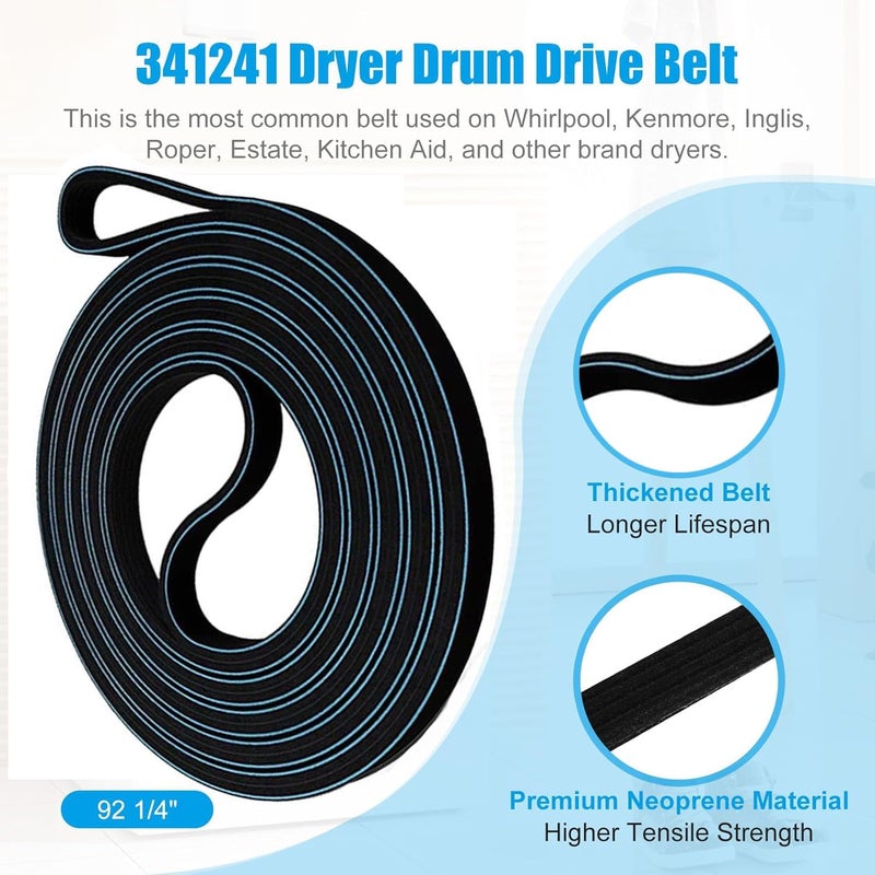 SUMNEW 【Belt Upgraded】4392065 Dryer Repair Kit,Including Rollers 349241t,Idler 691366,Belt 341241,Replacement Parts for whirlpool,kenmore,admiral,amana,crosley,estate,inglis,kitchenaid,roper,maytag - Image 2