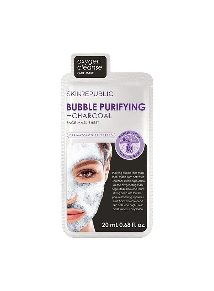 SKIN REPUBLIC Skin Republic Bubble Purifying+Charcoal Face Mask Sheet 20ml 