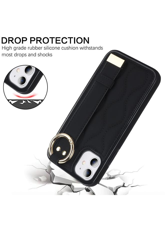 إيروريكس جراب لهاتف iPhone 11، جراب هاتف PU غير قابل للانزلاق مع حلقة تغطية كاملة مع سوار معصم - Image 2