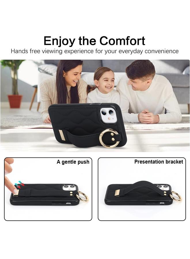 إيروريكس جراب لهاتف iPhone 11، جراب هاتف PU غير قابل للانزلاق مع حلقة تغطية كاملة مع سوار معصم - Image 4