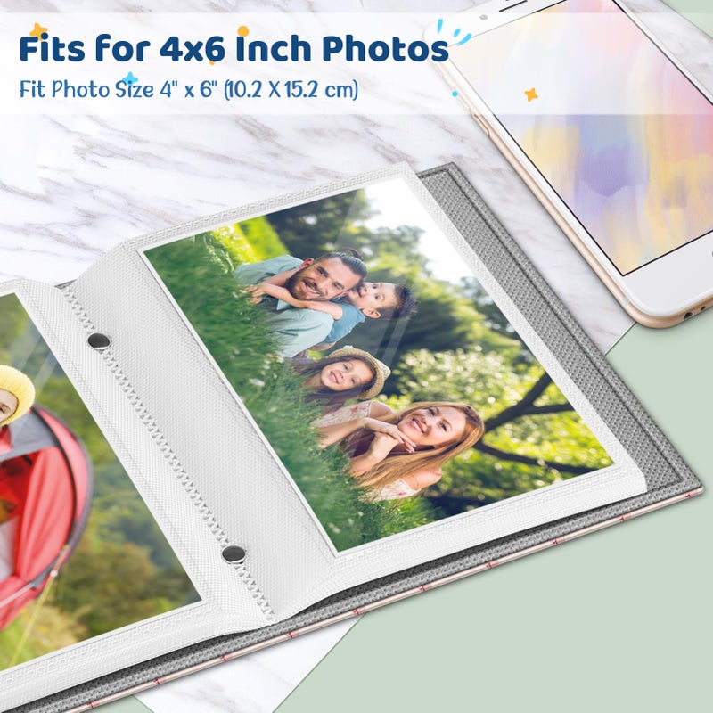 Fintie Fintie Photo Album 4x6 Photos - 52 Photos Small Mini Capacity Premium Vegan Leather Cover Photo Album  Portable Wallet Photo Album for Family Wedding Boys Girls  Coquette Tulips - Image 2