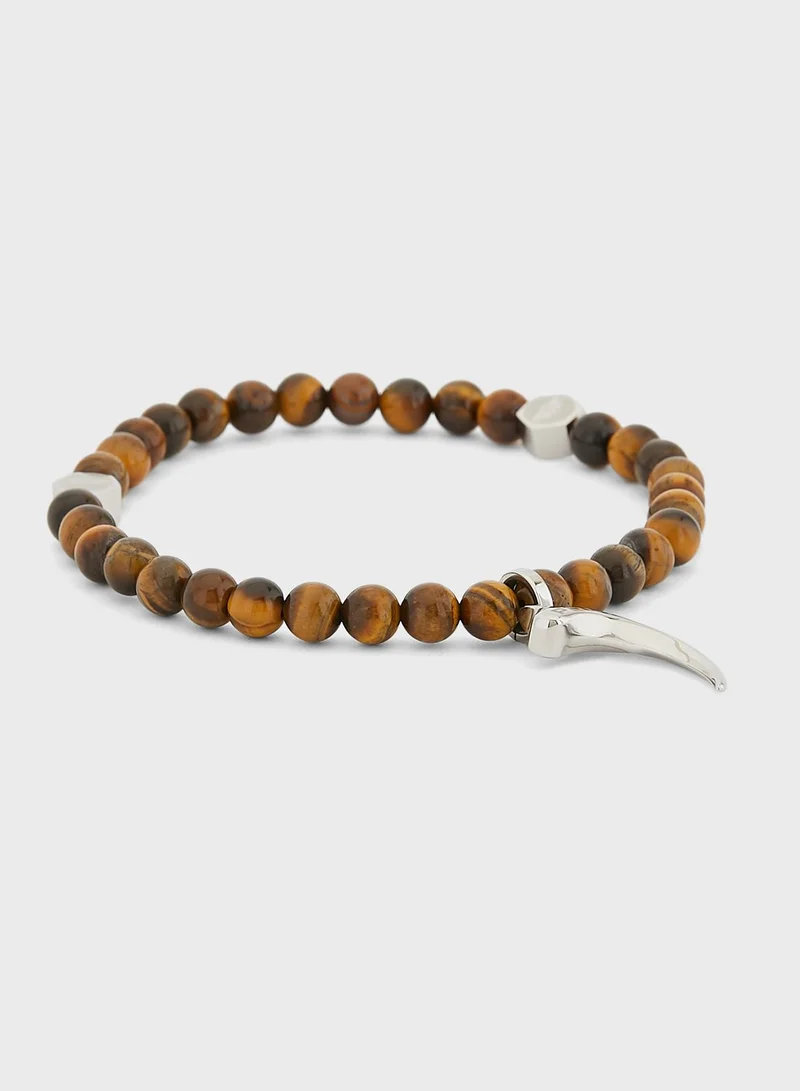 POLICE Talon Claw Detail Beaded Bracelet