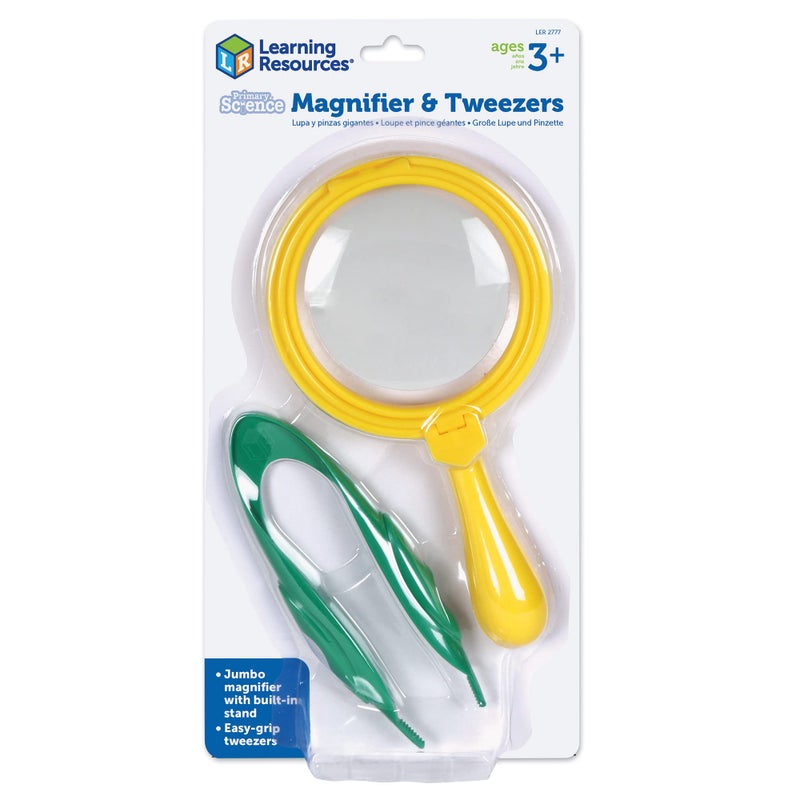 Learning Resources Magnifier & Tweezers - Fine Motor Toys for Kids Ages 3+ Science Toys for Kids, Magnifiers for Kids - Image 1