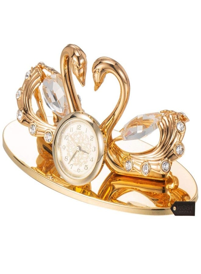 Matashi 24K Gold Plated Loving Swans Figurine Clock - Elegant Tabletop Ornament - Gift for Mom, Wife, Grandma, Daughter - Thoughtful for Mother’s Day, Birthday, Christmas - Home, Office, Bedroom Decor - Image 4