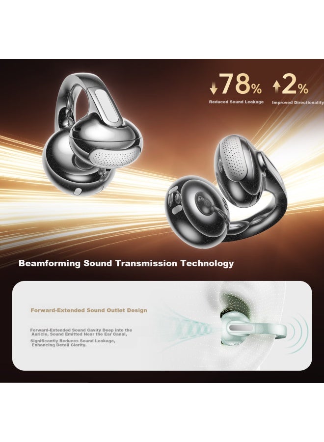 Ikf Moonlight Bluetooth Clip-on Ai Translation Earphones Wireless Open Bone Conduction Head Tracking Sports New Model Athens Black - Image 4