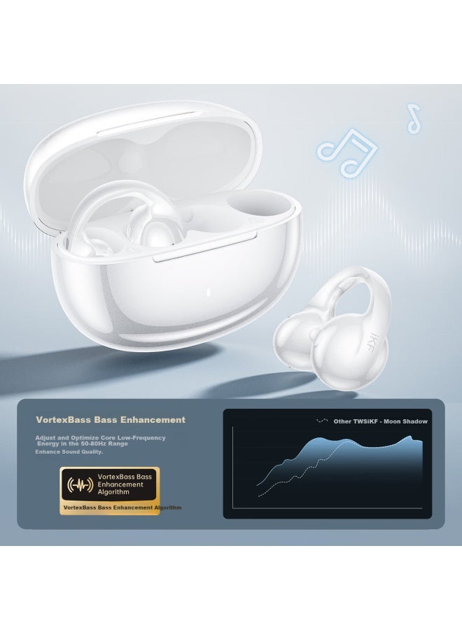 Ikf Moonlight Bluetooth Clip-on Ai Translation Earphones Wireless Open Bone Conduction Head Tracking Sports New Model Athens Black - Image 3
