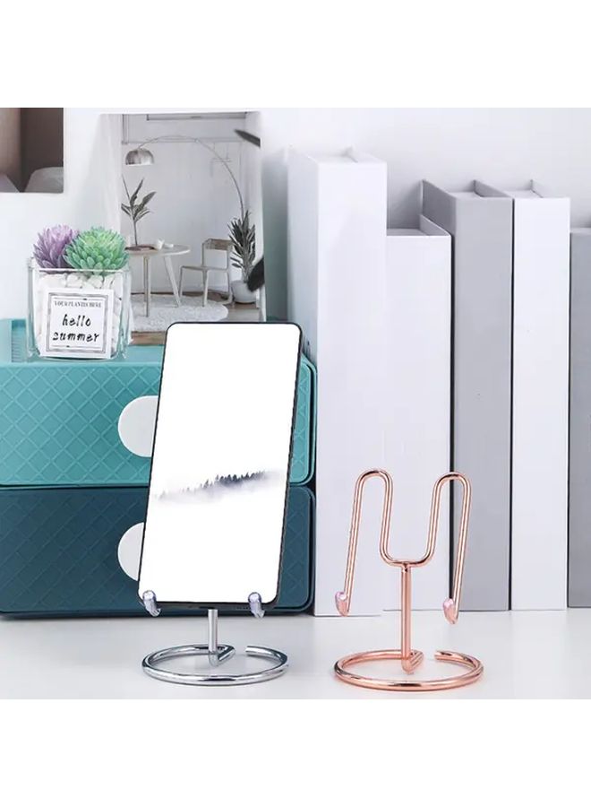 Black Metal Phone Stand Adjustable Height Sturdy Base Space Saving Desktop Organizer - Image 4