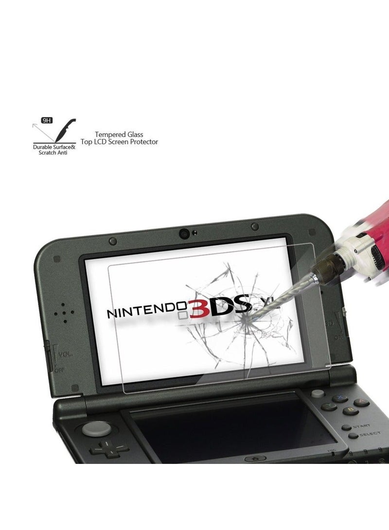 (2 في 1) واقي شاشة زجاجي مقسى + فلتر واقي شاشة PET شفاف عالي الدقة متوافق مع 3DS XL/New 3DS XL - Image 3