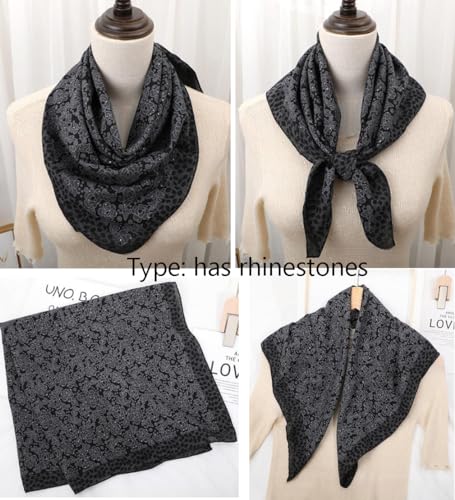 K-Elewon 27.5' Women Medium Square Scarf & Wraps - 2PCS Neck & Head Scarf - Image 3