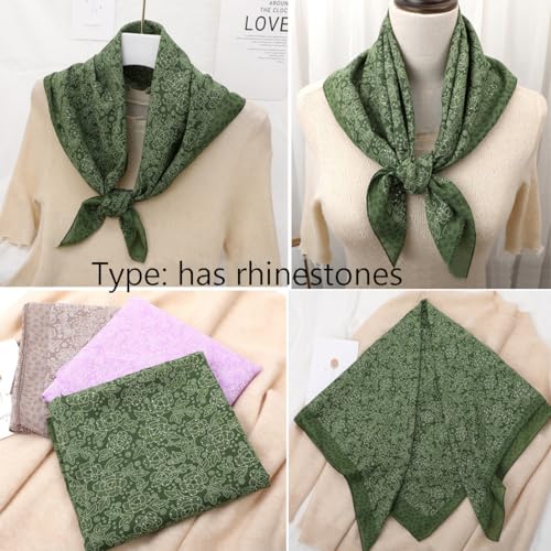 K-Elewon 27.5' Women Medium Square Scarf & Wraps - 2PCS Neck & Head Scarf - Image 4
