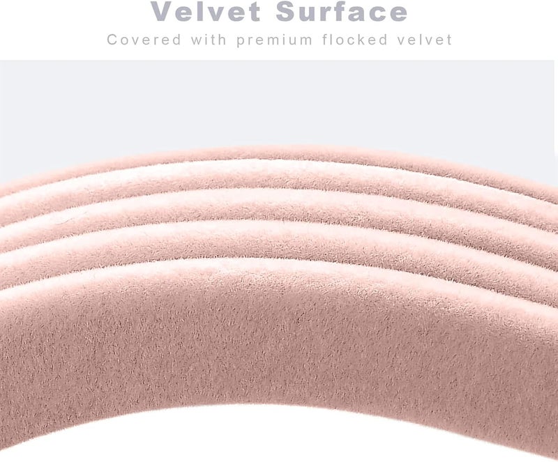 HOUSE DAY Clothes Hangers Pack of 50 Velvet Coat Hangers Non-Slip Space Saving Hangers Adult Hangers L16.8 D1/4" (Pink), One Size - Image 3