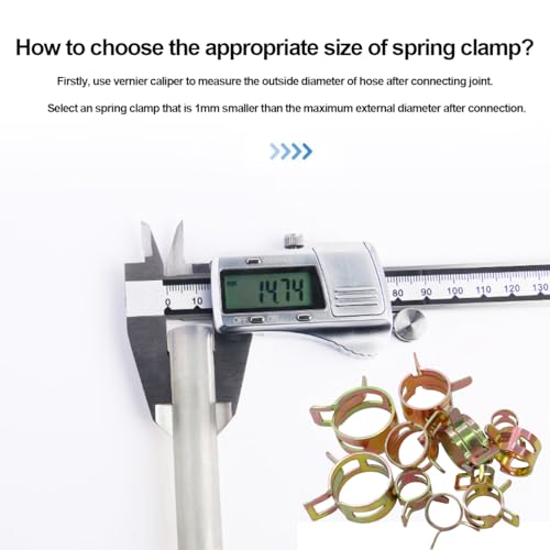Tnisesm 12 Values 6-22mm Spring Band Type Action Pipe Clamp, Air Hose Tube Water Pipe Fuel Pipe Silicone Vacuum Hose Clamp Fasteners Assortment Kit TN-23-1 - Image 3