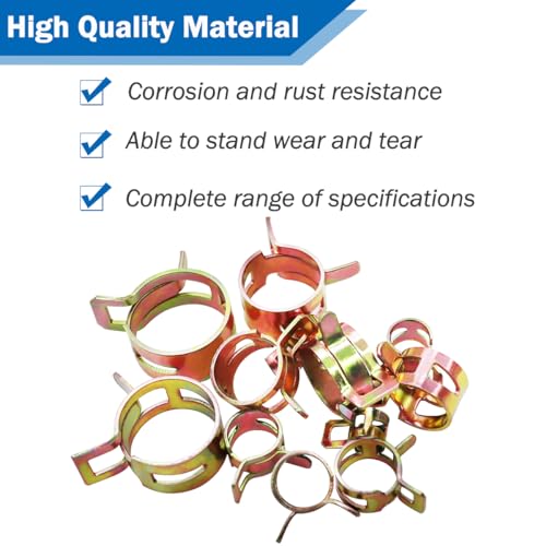 Tnisesm 12 Values 6-22mm Spring Band Type Action Pipe Clamp, Air Hose Tube Water Pipe Fuel Pipe Silicone Vacuum Hose Clamp Fasteners Assortment Kit TN-23-1 - Image 4
