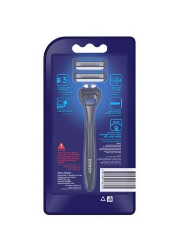 DORCO Dorco Pace3 Men System Razor With 2 Cartridges 