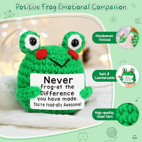 LEJIAJINW Teacher Christmas, Thank You Gifts for Women Coworker, Teacher Gift for Women, Coworker Employee Appreciation Boss Nurse Friend Retirement Xmas Funny Christmas Stocking Stuffers Cute Crochet Frog - Image 3