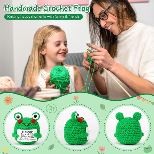 LEJIAJINW Teacher Christmas, Thank You Gifts for Women Coworker, Teacher Gift for Women, Coworker Employee Appreciation Boss Nurse Friend Retirement Xmas Funny Christmas Stocking Stuffers Cute Crochet Frog - Image 4