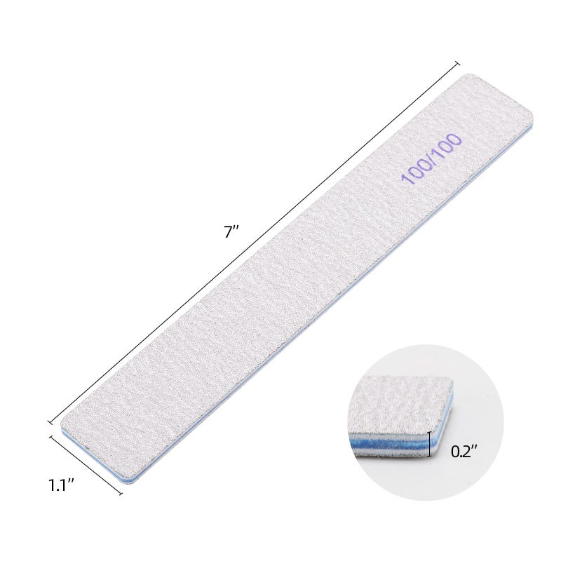 BTYMS 25 Pieces Rectangle Nail Files 100/100 Grit, Reusable Nail Buffers Double Sided Emery Boards Fingernail Files for Acrylic Nails and Natural Nails - Image 2