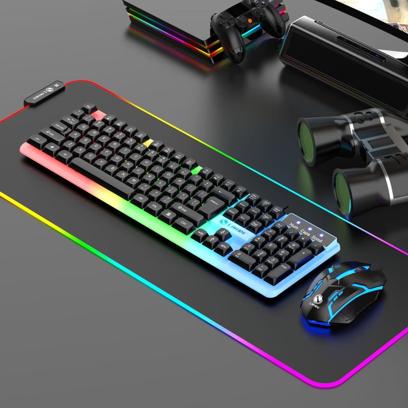 LIMEIDE GTX350 Backlit Keyboard Mouse Wired ComboGTX350 ball cap suit Black GTX350 ball cap suit Black 