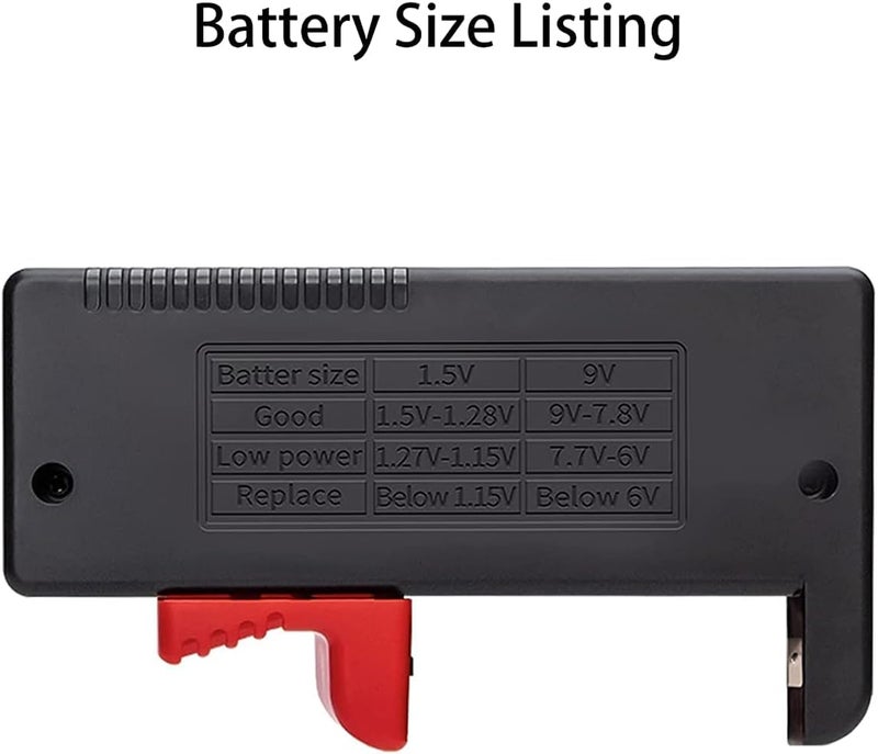 كاست ويف جهاز اختبار البطاريات العالمي (عبوتان)، مقياس فولت صغير محمول لبطاريات AAA وAA وC وD و9V وبطاريات الأزرار، عرض صحي تناظري سريع - Image 5