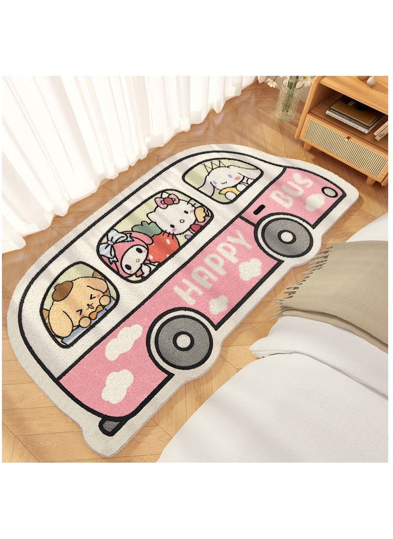 Sanrio Cartoon special-shaped car shape Sanrio pattern bedside blanket living room carpet sofa coffee table non-slip foot pad bedroom decorative carpet (size: 50cmx150cm)  - Image 1