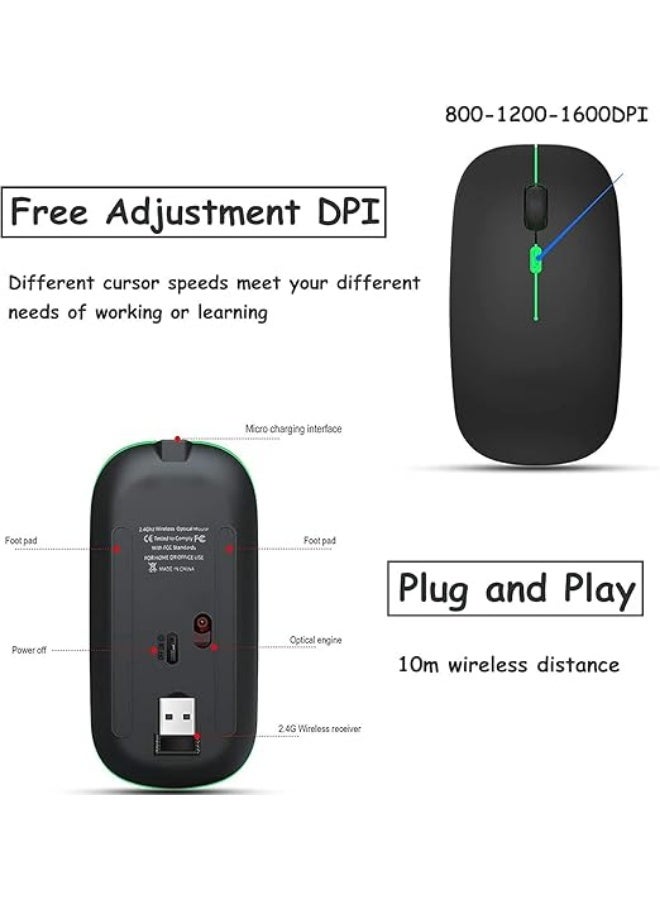 Zero Rechargeable Wireless and Bluetooth Illuminated Mouse - Image 2