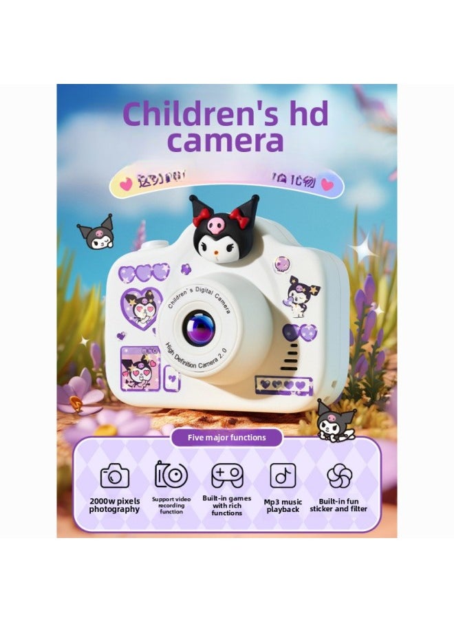 Generic Children's Cartoon Camera HD Double Photographable Video Children's Song Birthday Gift Travel-Body Color:Kuromi's Hot Model [video + Children's Songs + Filters + Games] 3-year Warranty - Upgraded Model 128g [three-year Warranty] Free Luxury Gift Package  - Image 5