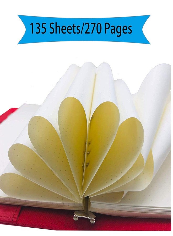 ZKSM ورق إعادة تعبئة ZKSM A5، 135 ورقة/270 صفحة، ورق إعادة تعبئة للمخططات، 6 ثقوب، ورق دفتر ملاحظات للمجلدات، مناسب لدفاتر Filofax Bullet Journals، مقاس 8.26 × 5.59 بوصة (منقط). - Image 4