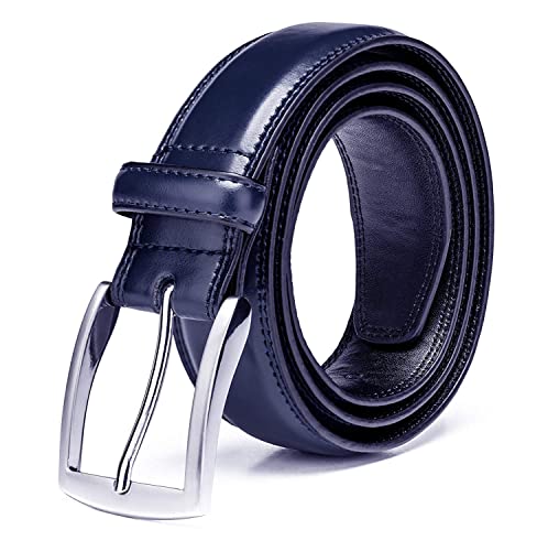 KM Legend Men's Genuine Leather Dress Belt with Premium Quality - Classic & Fashion Design for Work Business and Casual (esNavy, 36) - Image 5