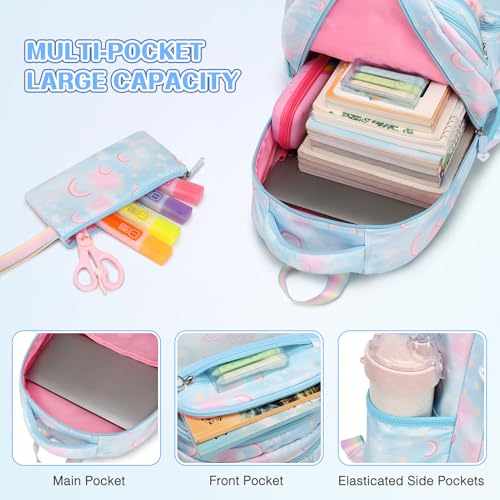 Scothen Backpack for Girls, Rainbow Butterfly Girls Backpacks with Lunch Bag Pencil Case Set, Kids Backpack Kindergarten Elementary Middle School Book Bag for Teen Girl Children Students - Image 4