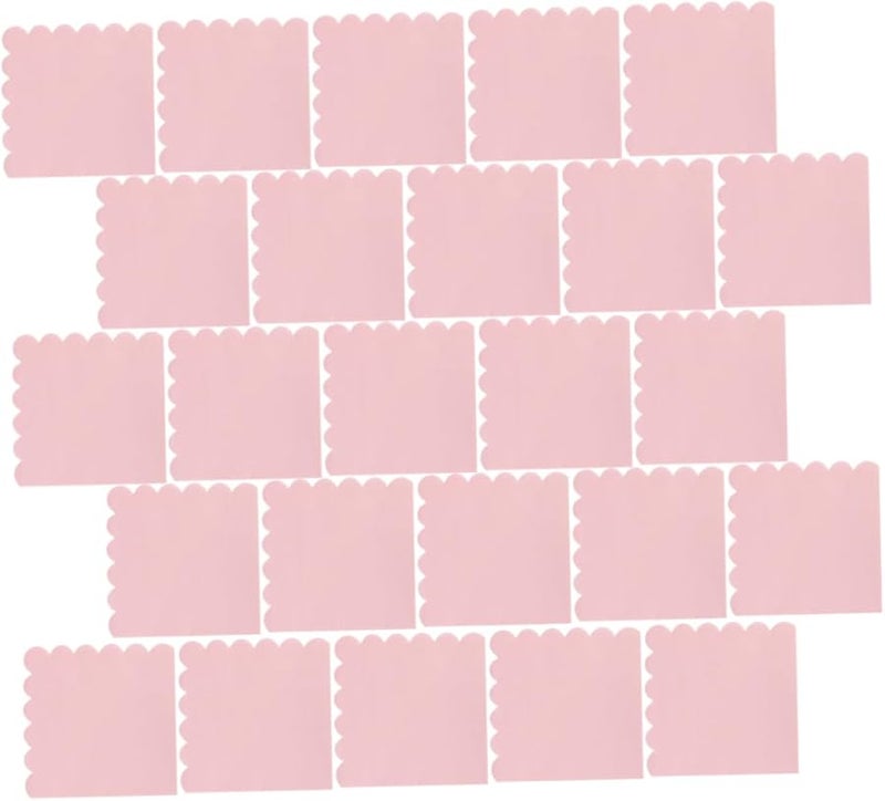 مناديل ورقية وردية ذات حواف متموجة قابلة للتخلص منها، 100 قطعة، ماصة عالية الجودة لحفلات الزفاف والاستحمام والاستخدام اليومي - Image 1