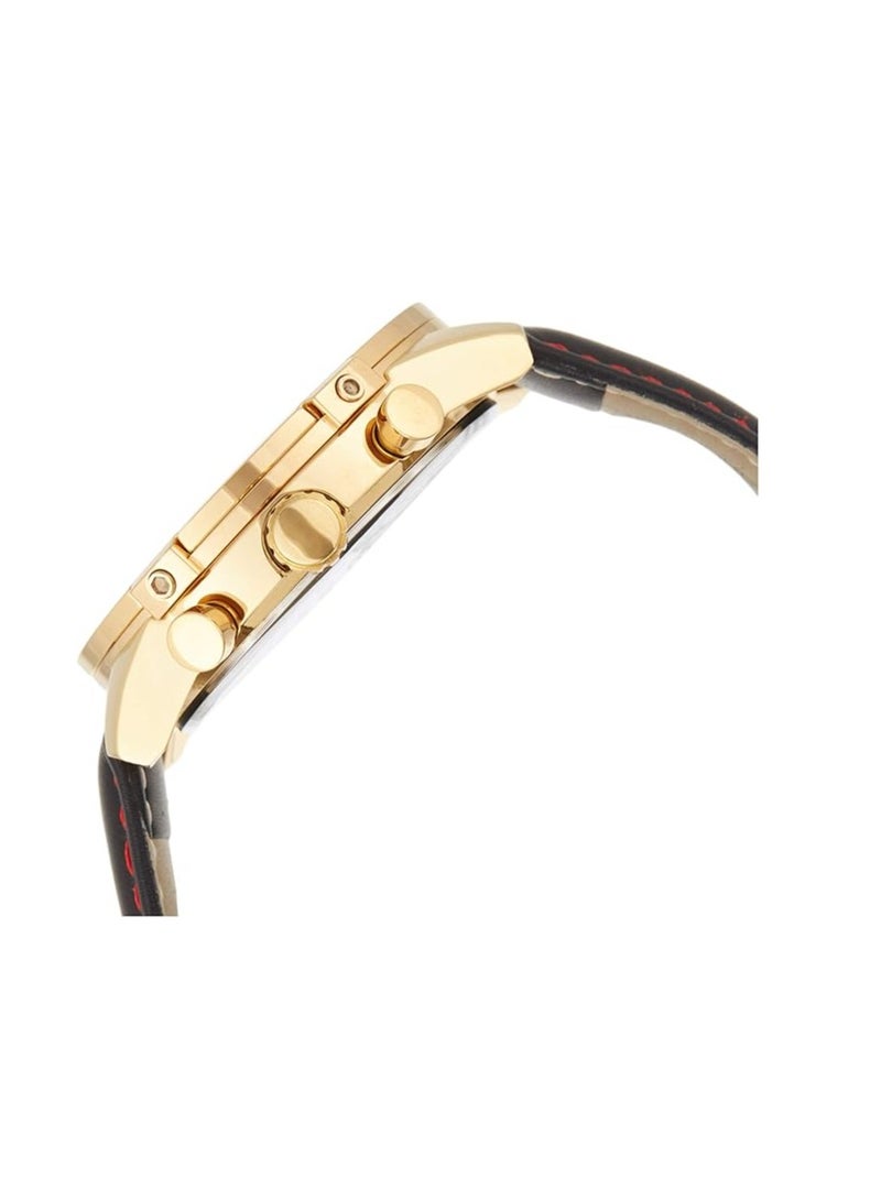 ميجر ساعة ميجير كوارتز للرجال، عرض كرونوغراف وحزام جلدي - 2067 جرام - Image 5