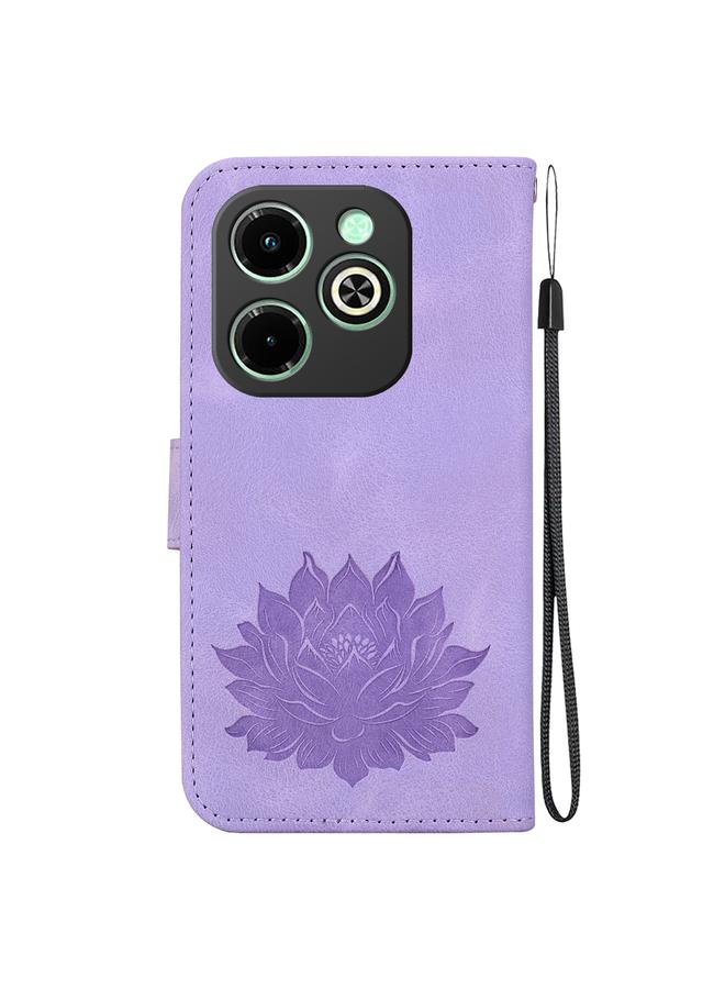 Zaboon Case For Infinix Smart 8 / Smart 8 HD Lotus Embossed Leather Phone Case - Image 3