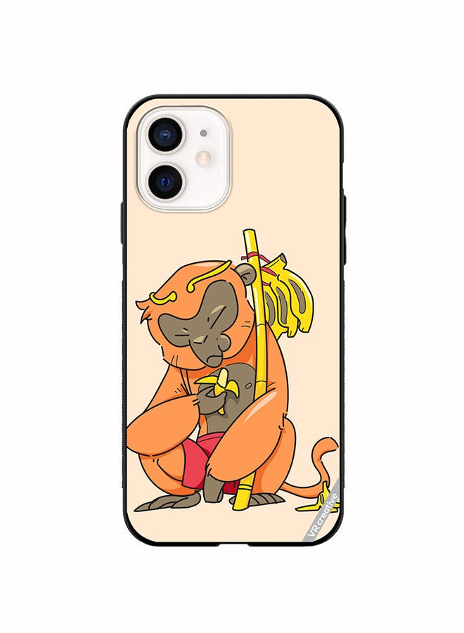 VR CREATIVE Protective Case Cover For Apple iPhone 12 mini Sleepy Monkey Design Multicolour - Image 1