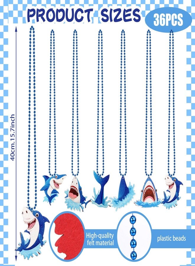 Otuuz 36 Pcs Beads Necklace Jewelry Accessories Necklaces Chains Pendant Party Decorations Gift for Women Men Party Favor Summer Birthday Holiday Costume Cosplay(Shark) - Image 3