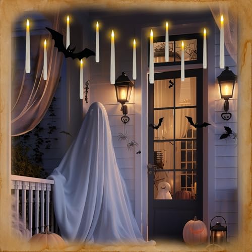 Homemory 20PCS Floating Candles with Wand Remote, Magic Hanging Candle with Timer, Flickering Warm Light Floating Candles for Halloween Christmas Birthday Party Decor - Image 5
