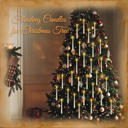 Homemory 20PCS Floating Candles with Wand Remote, Magic Hanging Candle with Timer, Flickering Warm Light Floating Candles for Halloween Christmas Birthday Party Decor - Image 3