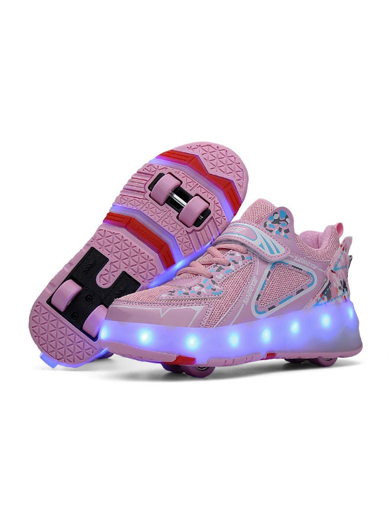 Sharpdo Kids Roller Skates Shoes Rechargeable Skates Shoes With Double Wheels Sport Sneaker Outdoor Luminous Shoes for Kids For Boys Girls - Image 1