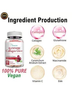 NATURE GLOW Collagen Glow Anti Aging Skin Whitening Vitamins Cranberry flavor  - Image 2