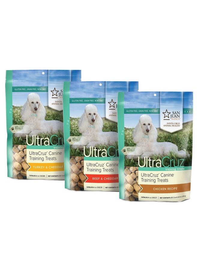 UltraCruz UltraCruz - sc-516938 Canine Training Treat Bundle for Dogs, 80 Count Each of 3 Flavors  - Image 1