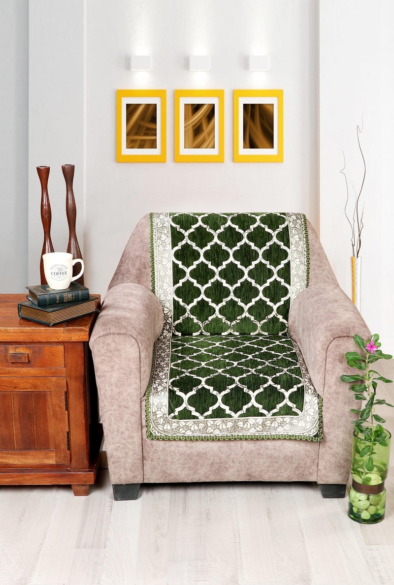 Nendle Modern Velvet Sofa Covers 3 Seater and 2 Seater Combined Sofa Seat and Back Cover|Anti-Slip Sofa Covers for Living Room (Green, Pack of 3) - Image 4