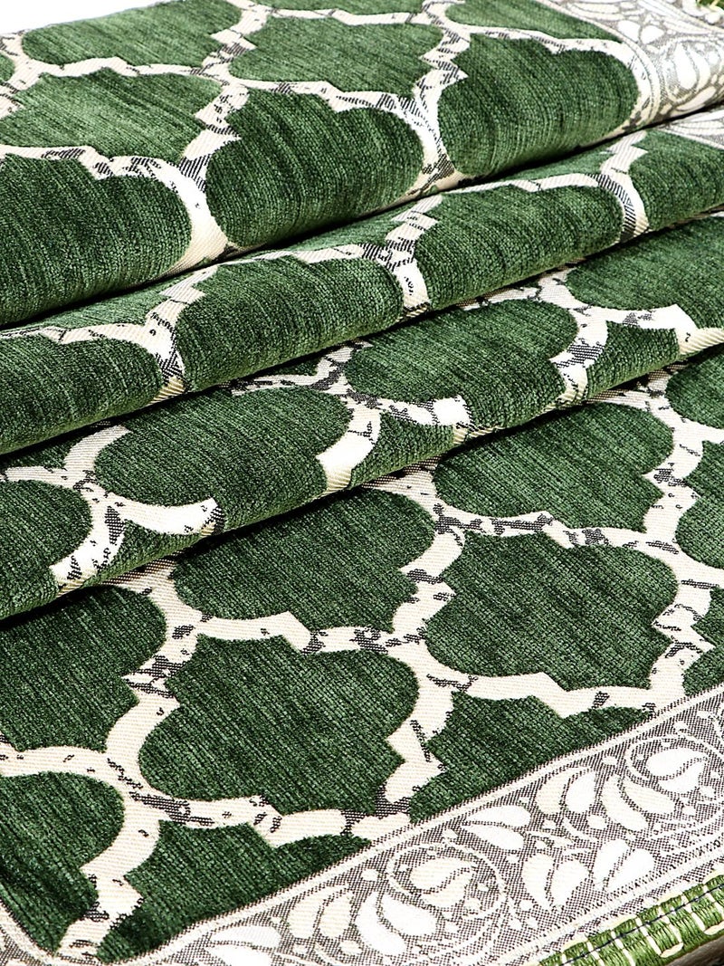 Nendle Modern Velvet Sofa Covers 3 Seater and 2 Seater Combined Sofa Seat and Back Cover|Anti-Slip Sofa Covers for Living Room (Green, Pack of 3) - Image 5