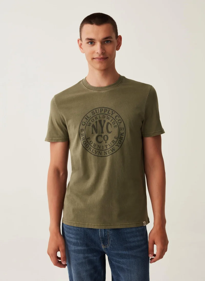 Ovs Printed Cotton T-Shirt