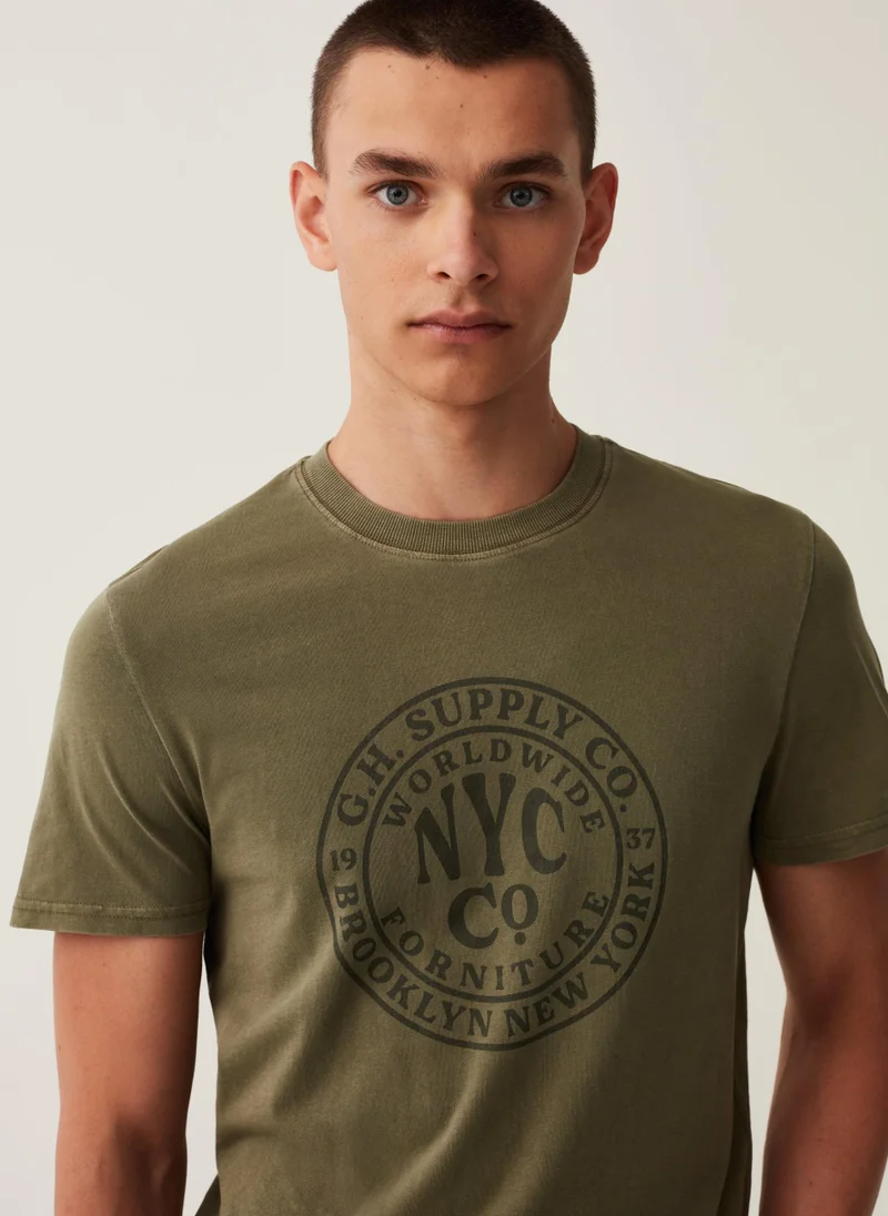 Ovs Printed Cotton T-Shirt